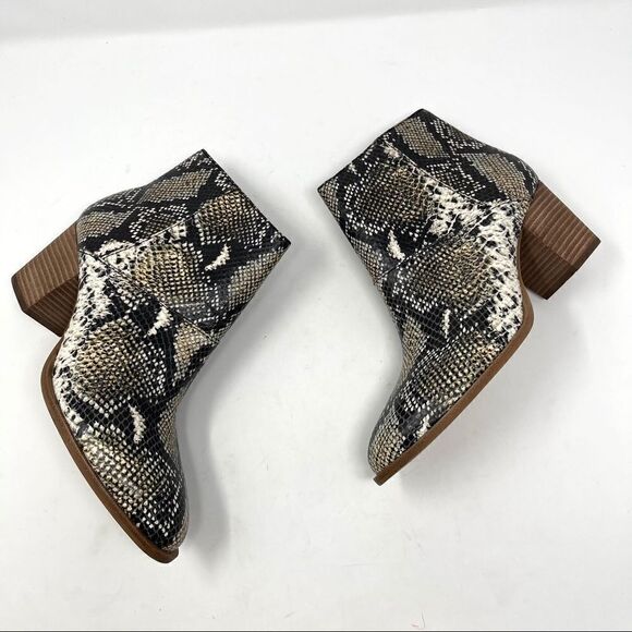 Madewell Snake Leather Embossed Ankle Boot Size 9 - Picture 4 of 10